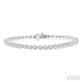 4.00CT RDDM 3 PRONG Tennis BRACELET WG 14K-G*