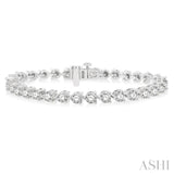 8 Ctw 3 Prong Round Cut Diamond Tennis Bracelet WG 14K-G*