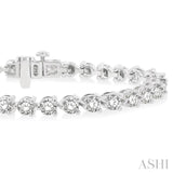 8 Ctw 3 Prong Round Cut Diamond Tennis Bracelet WG 14K-G*