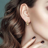 1/5 Ctw Petite Paperclip Round Cut Diamond Fashion Huggies in 10K Yellow Gold
