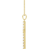 14K Yellow 1/5 CTW Lab-Grown Diamond Cross 18" Necklace