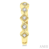 1/10 Ctw Circular & Rhombus Mount Round Cut Diamond Huggie Petite Earrings in 10K Yellow Gold