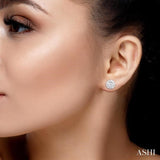1/5 Ctw Petite Disco Ball Round Cut Diamond Fashion Stud Earrings in 10K White Gold