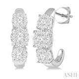 1 Ctw Lovebright Round Cut Diamond Earrings in 14K White Gold