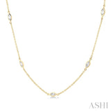 1 Ctw Marquise Cut Diamond Fashion Necklace in 14K Yellow Gold
