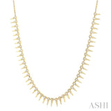 1 Ctw Spikes Round Cut Diamond Fashion Necklace in 14K Yellow Gold