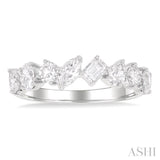 1 1/10 Ctw Mixed Shape Diamond Fashion Band in 14K White Gold