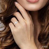 3/8 Ctw Marquise and Round Cut Diamond Semi-Mount Engagement Ring in 14K Yellow and White Gold