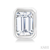 1/5 Ctw Petite Bezel Set Emerald Cut Diamond Fashion Stud Earrings in 10K White Gold