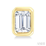 1/5 Ctw Petite Bezel Set Emerald Cut Diamond Fashion Stud Earrings in 10K Yellow Gold