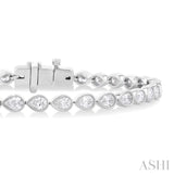 3 1/3 Ctw East-West Bezel Set Pear Cut Diamond Tennis Bracelet in 14K White Gold