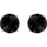 Sterling Silver 7 mm Natural Black Onyx Stud Earrings