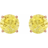 14K Rose Gold 8 mm Lab-Grown Yellow Sapphire Earrings
