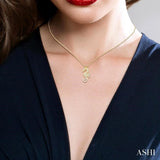 1/8 Ctw Petite Seahorse Round Cut Diamond Fashion Pendant With Chain in 10K Yellow Gold