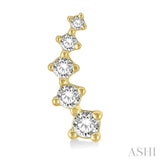 1/10 Ctw Round Cut Diamond Petite Fashion Climbers in 10K Yellow Gold