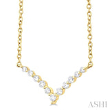 1/8 Ctw Chevron Round Cut Diamond Necklace in 14K Yellow Gold