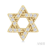 1/8 Ctw Star Of David Round Cut Diamond Petite Fashion Stud Earrings in 10K Yellow Gold