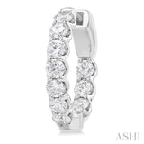 2 Ctw Inside-Out Embellished Round Cut Diamond Hoop Earrings in 14K White Gold