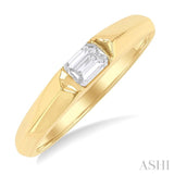 1/3 ctw East-West Set Emerald Cut Diamond Solitaire Fashion Ring in 14K Yellow Gold