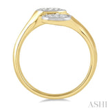 1/3 ctw Lovebright Interlocked Mixed Shape Mounts Round Cut Diamond Fashion Ring in 10K Yellow and White Gold