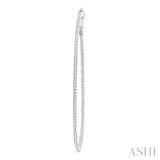 1 Ctw Inside & Outside Round Cut Diamond Hoop Earring in 14K White Gold