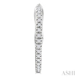 1/6 Ctw Inside & Outside Round Cut Diamond Hoop Earring in 10K White Gold