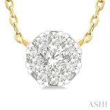 1/10 Ctw Lovebright Petite Round Shape Round Cut Diamond Fashion Pendant With Chain in 10K Yellow Gold