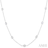 2 Ctw Marquise Cut Diamond Fashion Necklace in 14K White Gold