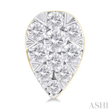 1/6 ctw Lovebright Petite Pear Shape Round Cut Diamond Fashion Stud Earring in 10K Yellow Gold