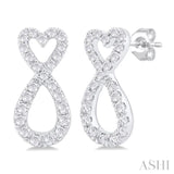 1/4 Ctw Infinity Heart Round Cut Diamond Fashion Earring in 10K White Gold