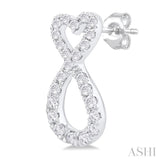 1/4 Ctw Infinity Heart Round Cut Diamond Fashion Earring in 10K White Gold