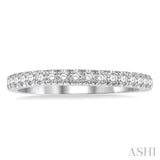 1/3 Ctw Round Cut Diamond Wedding Band in 14K White Gold