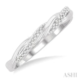 1/20 Ctw Twisted Top Round Cut Diamond Fashion Ring in 10K White Gold