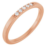 14K Rose .08 CTW Lab-Grown Diamond  French-Set Anniversary Band