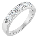 14K White 3/4 CTW Lab-Grown Diamond  French-Set Anniversary Band