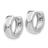 14k White Gold Polished Hinged Hoop Earrings