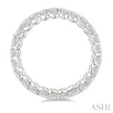 2 1/4 Ctw North-South Set Oval Cut Diamond Eternity Wedding Band in 14K White Gold