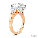 1 1/10 Ctw Pear Shape Trillion Cut & Round Cut Diamond Semi-Mount Engagement Ring in 14K Rose and White Gold