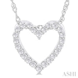 1/10 Ctw Heart Shape Round Cut Diamond Pendant With Chain in 10K White Gold