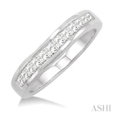 Channel Set Diamond Curved Wedding Band