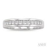 Channel Set Diamond Curved Wedding Band