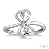 Twin Heart Shape 2 Stone Diamond Ring