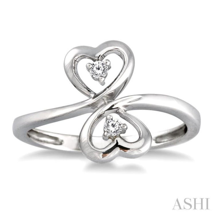 Twin Heart Shape 2 Stone Diamond Ring