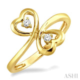 Twin Heart Shape 2 Stone Diamond Ring