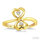 Twin Heart Shape 2 Stone Diamond Ring