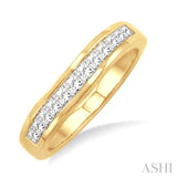 Channel Set Diamond Curved Wedding Band