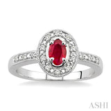 Oval Shape Gemstone & Diamond Ring