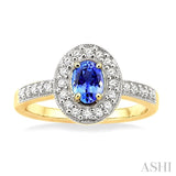 Oval Shape Gemstone & Diamond Ring