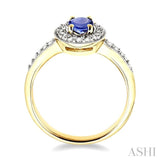 Oval Shape Gemstone & Diamond Ring