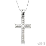 Channel Set Cross Diamond Pendant